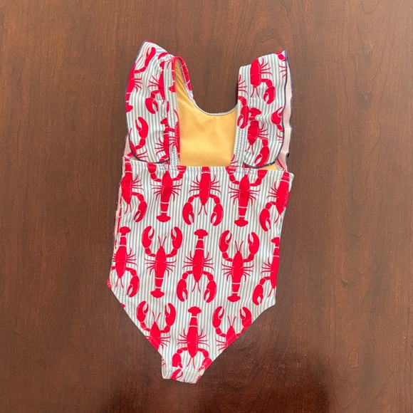 Pink Chicken Red Lobster One Piece Swimsuit - Picture 3 of 5